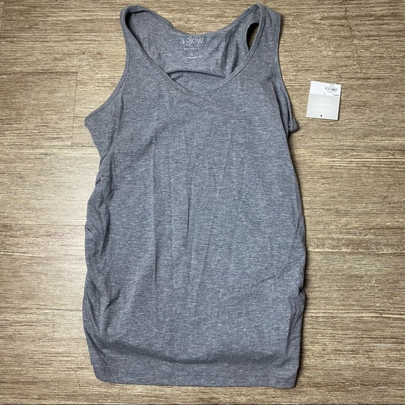 a:glow Maternity Essential Sleeveless Gray Tank - Picture 1 of 2